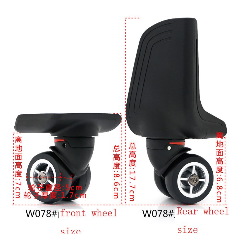 Guguluza roues de rechange pour bagages, pièces de réparation pour valises à roulettes noires, accessoires pour valises à roulettes  w078