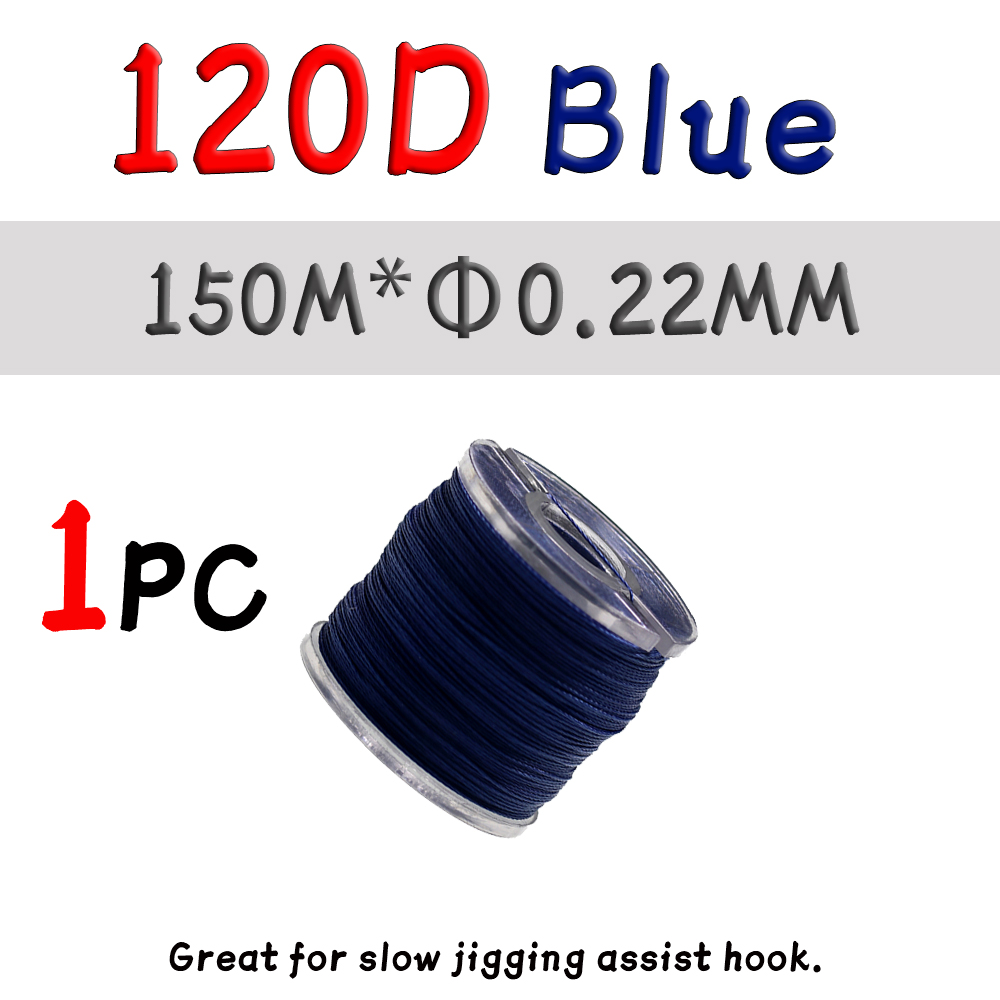 WIFREO 150D słonowodne wędkowanie spowolnienie Assist Jigging haki wiążące nici ręcznie dzianinowe nici Fishing Lure wiązanie muchowe Gear Tackle: 120D Blue