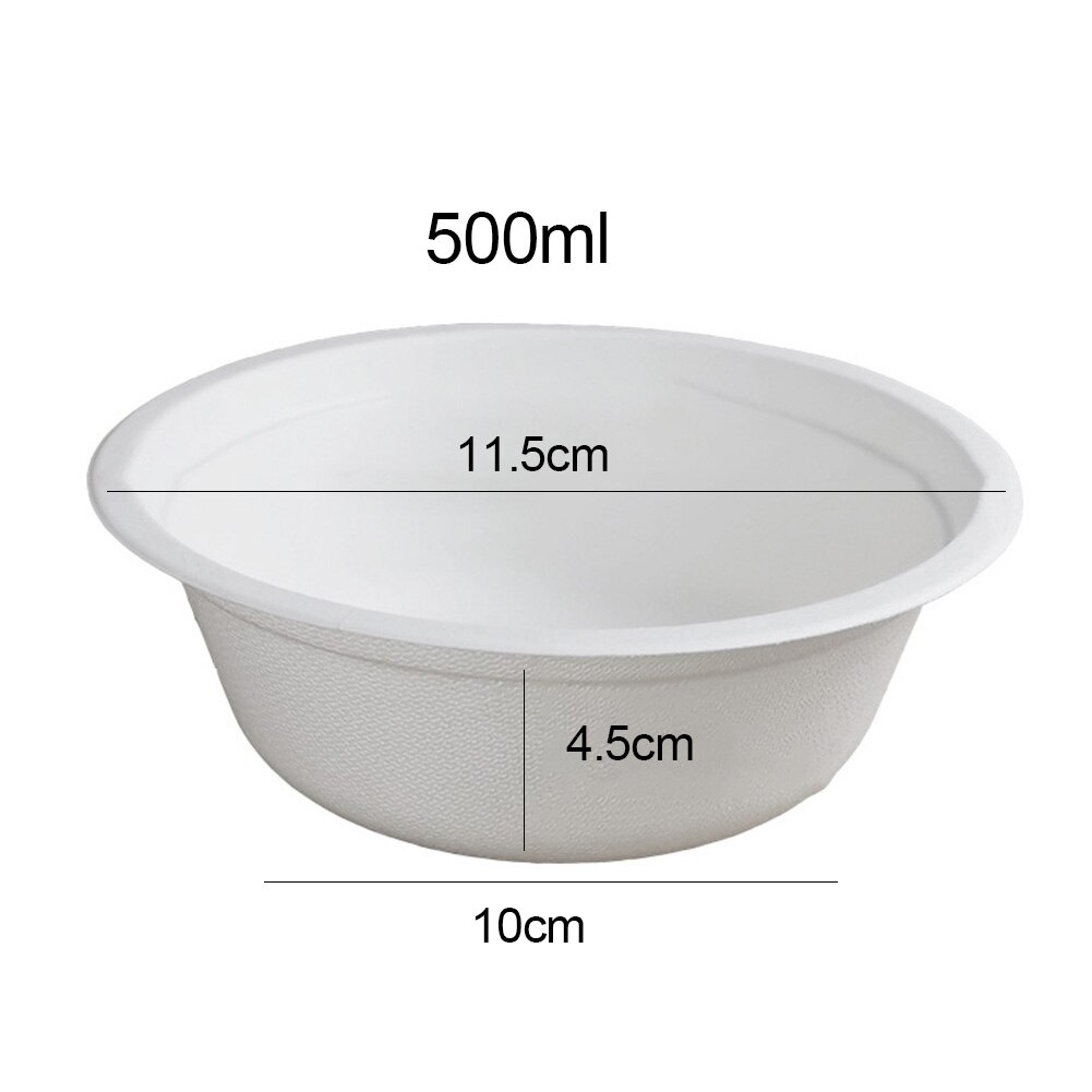 50Pcs Biodegradable Disposable Bowl Restaurant Kitchen Cold Use Container Refrigerator Storage Box Microwaveable