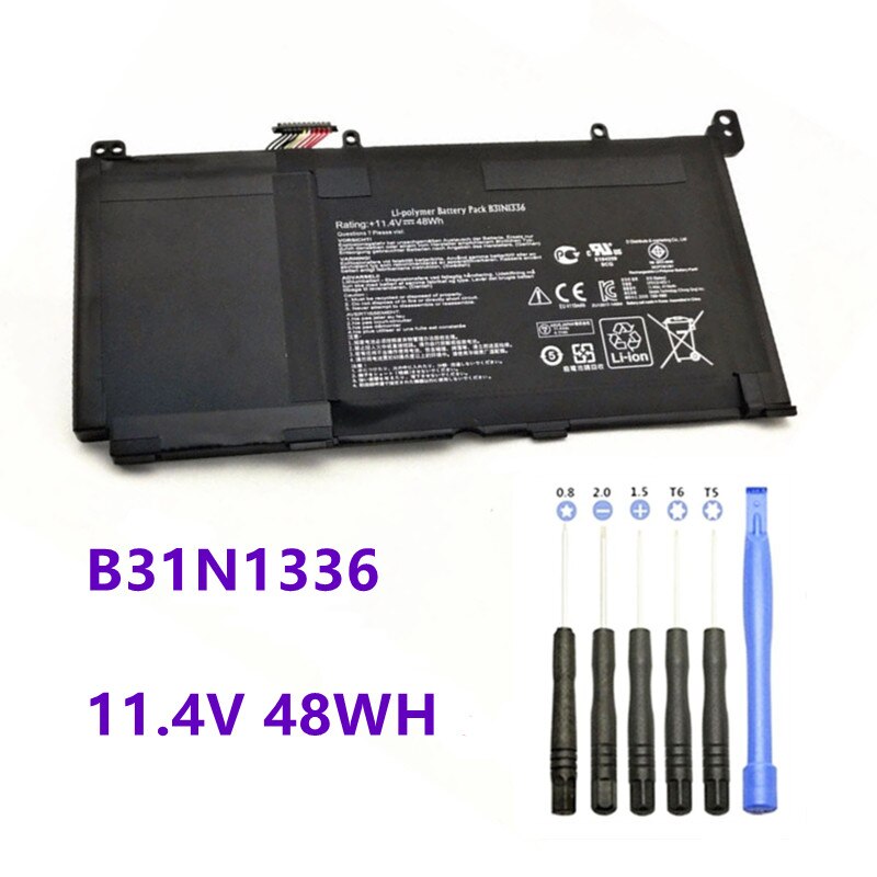 B31N1336 Batterie D&#39;ordinateur Portable Pour ASUS VivoBook C31-S551 S551 S551L R553L R553LF K551LN V551L K551L R553LN S551LA S551LB 11.4V 48WH