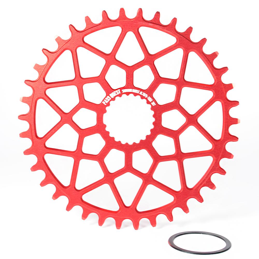 Pass Quest Mtb Narrow Wide Chainring/chain Ring 30t-44t Bike Bicycle Chainwheel For Deore Slx M7100 Xt M8100 12 Speed Crankset: Red 38T