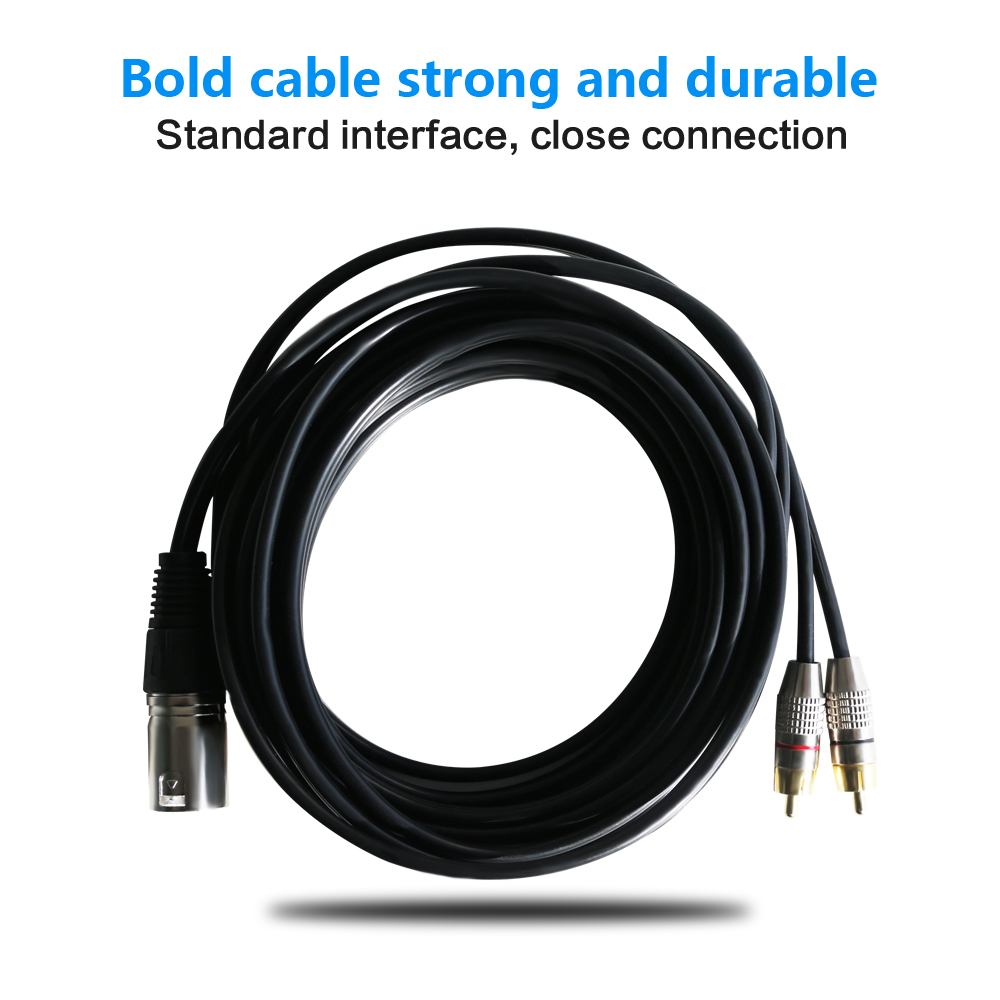XLR to Dual RCA Audio Cable 2 RCA Male to XLR 3 Pin Female Cannon Amplifier Mixing Plug Cable 1m 1.5m 2m 3m 5m 8m Cannon cable