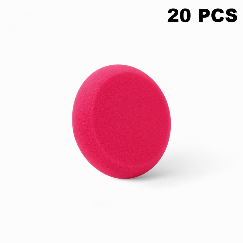 SPTA-tampon de cirage manuel 105mm | Éponge en Polyester Ultra-doux, applicateur de cire pour voiture, éponge Auto-épilation pour appliquer et enlever la cire de voiture: 20Pcs Red