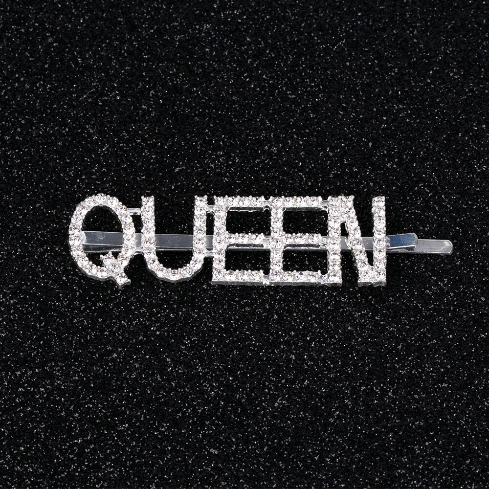 Bling glimmende strass steentjes letter haarspeldjes voor vrouwen zilveren haarspelden kristallen woorden haarspeldjes stylingtool aangepaste haaraccessoires