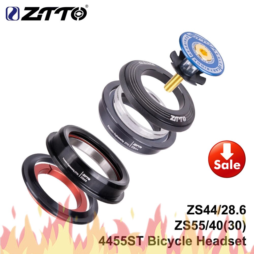 Ztto 4455ST Mtb Headset ZS44 ZS55 Tapered Straight Universal 1.5 Inch 28.6Mm Vork Nul Stack Geïntegreerde Met Cups Road fiets