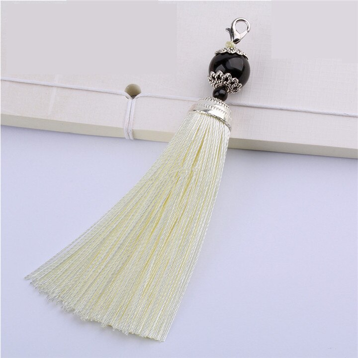 3 stuks gladde zijden kreeftensluiting kwastjes franje hanger diy knutselen kwastjes versieringen kleding gordijnen decoratie oorbellen sieraden onderdelen: Ivoren kwastjes