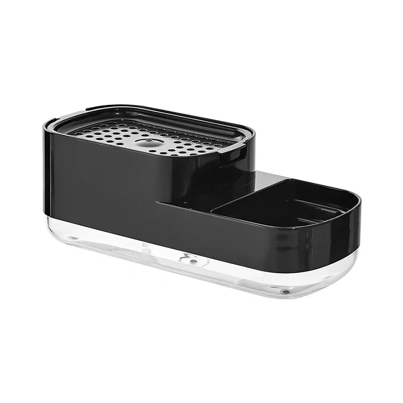 Soap Pump Dispenser Bottle Automatic Liquid Kitchen Sponge Brush Storage Box Manual Press-Type Holder Cleaning Tool Household: Nickel