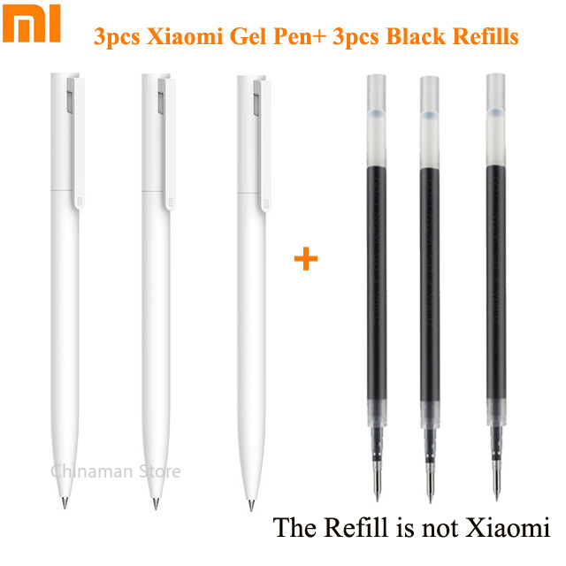 Oryginalny długopis Xiaomi robić pisania gładkie światło Mijia naciśnij rdzeń wymiana wkładu niebieski czerwony czarny 0.5mm biznesowy długopis kulkowy: BŁĘKITNA
