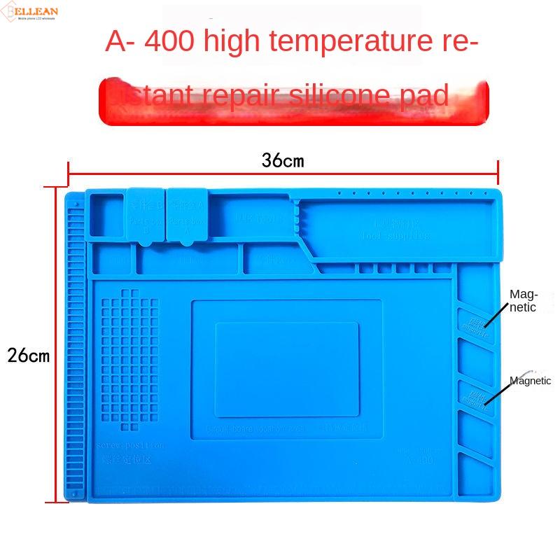 Estera de trabajo de reparación de teléfonos móviles, aislamiento térmico magnético, estera antiestática de silicona, resistencia a altas temperaturas: A-400