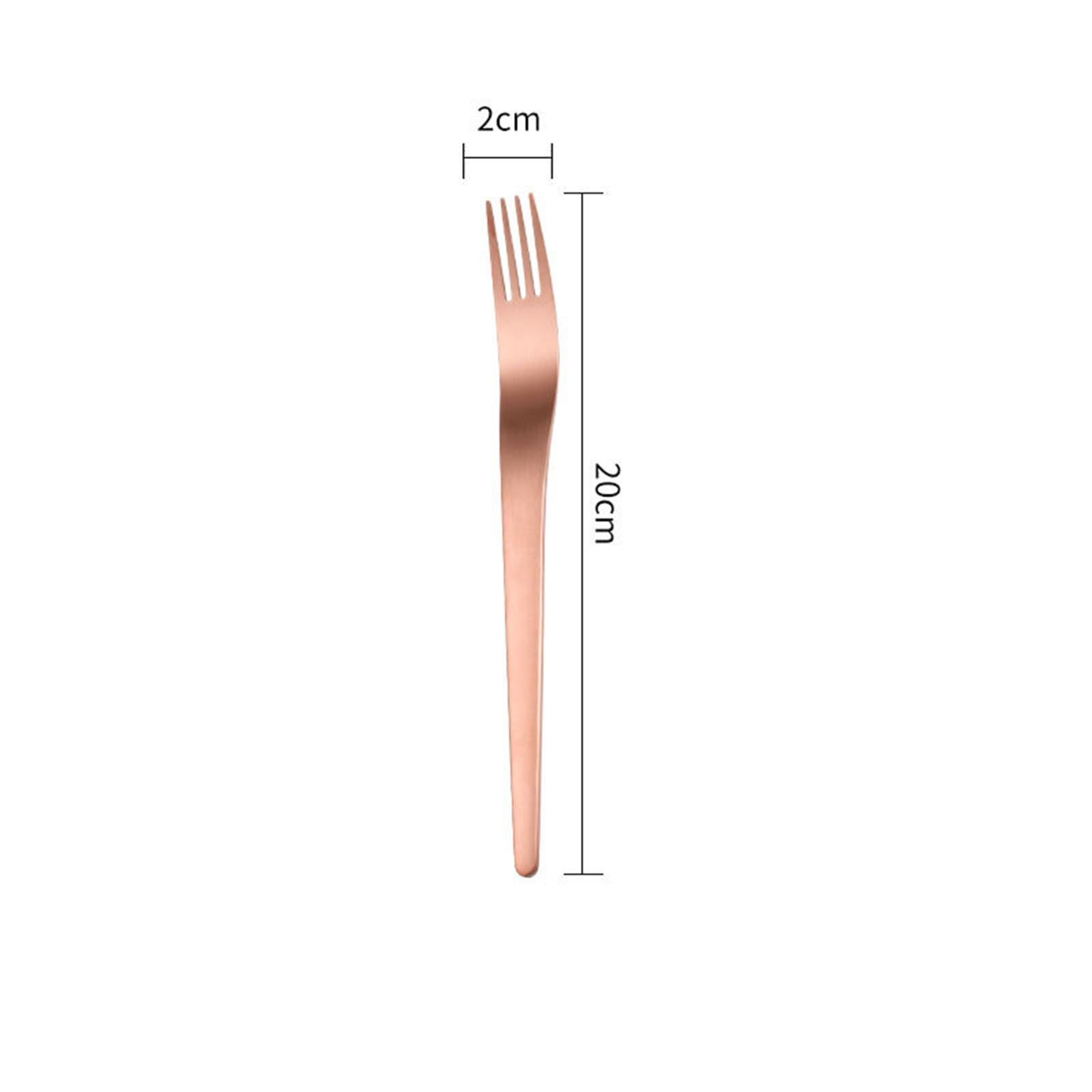 1PC Colorful Mirror Stainless Steel Flatware Knife Fork Spoon Teaspoon Cutlery Tableware For Home Kichen Party Dishwasher: Rose Red-Fork