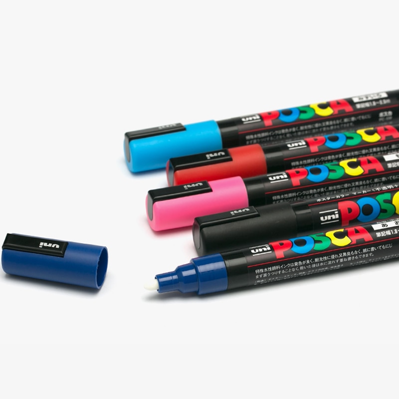 7- färger ljusfärg uni pc -3m posca pop affisch reklam penna fint skrivande vattenbaserad markör penna graffiti set