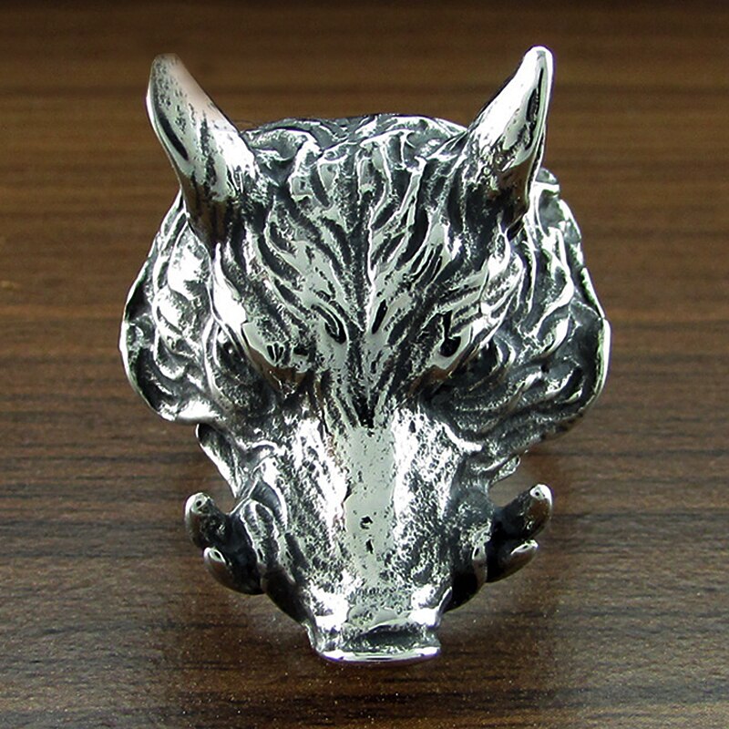 apodyktyczny stal nierdzewna 316L dzika mężczyźni pierścienie Sus Scrofa punk pierścień motocyklisty mężczyzna biżuteria dla zwierząt rozmiar 7 robić rozmiaru 15