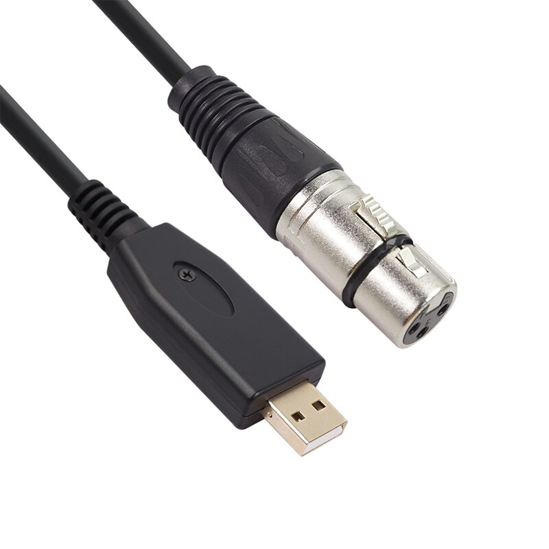 USB Microphone Cable 10Ft, USB Male to XLR Female Mic Link Converter Cable Studio o Cable Connector Cords Adapter