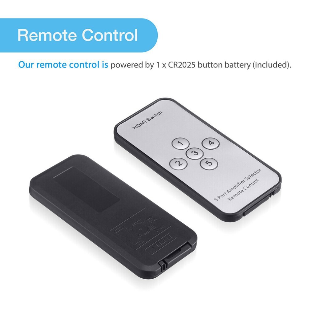 1 set 5 Port UHD 3D 4K 1080p HDMI-compatible Splitter Switch Selector Switcher Hub IR Remote HDTV Hub infrared remote