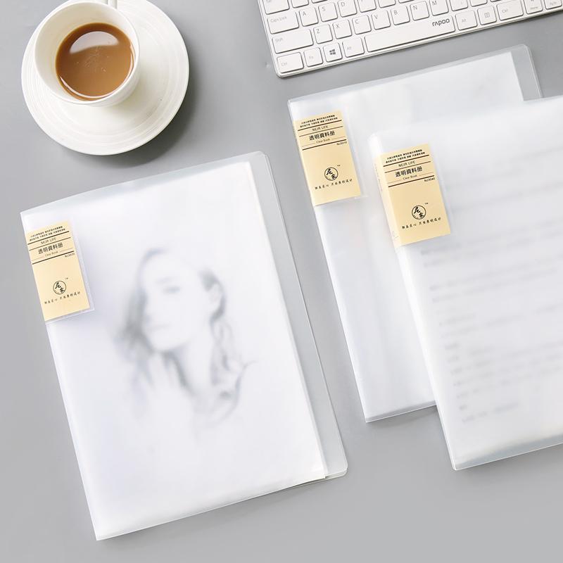 10/20/30 Pages Transparent Display Book Paper Clip A4 Interstitial File Folder Learning Office Document Bag Storage Box File