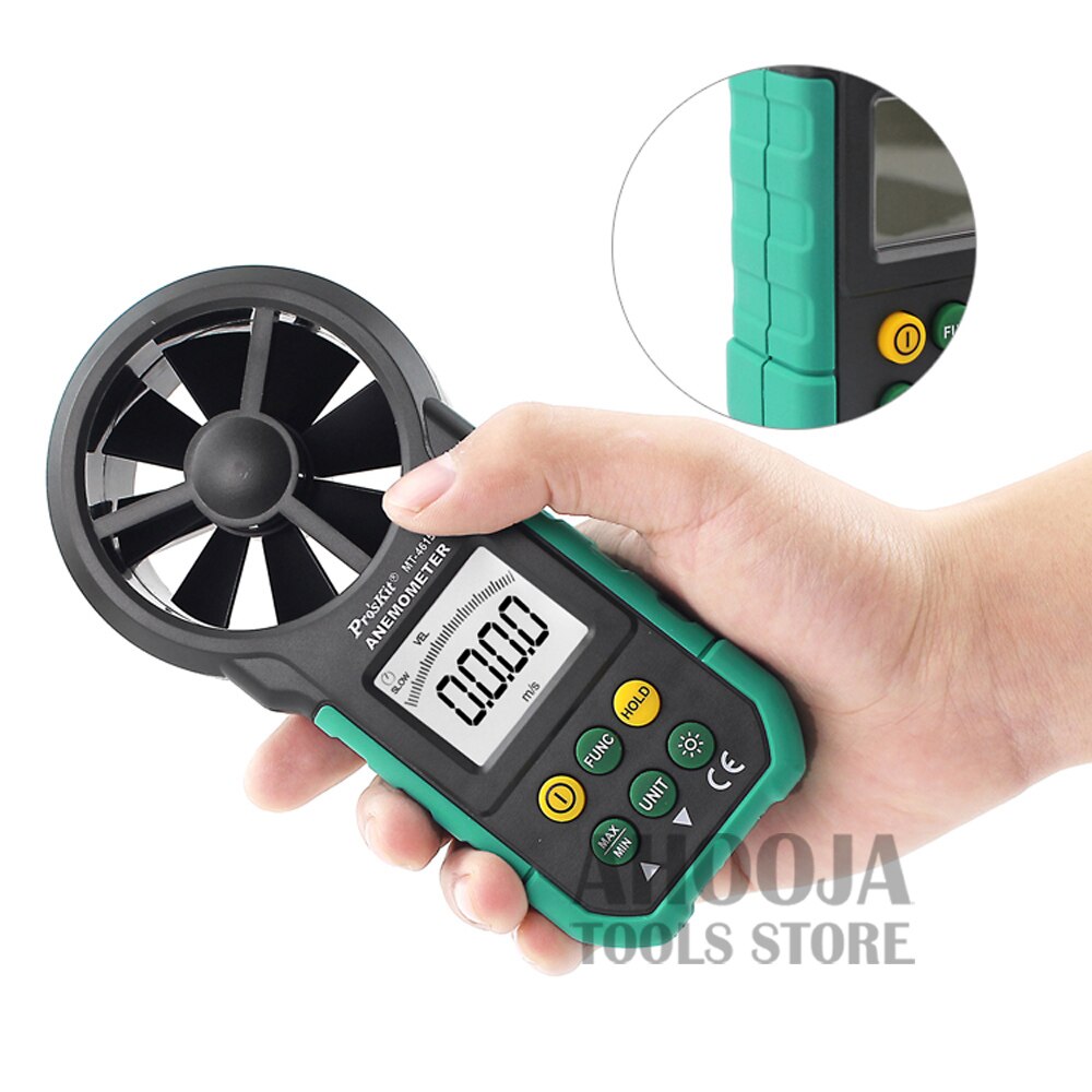 Pro&#39;skit-Anemómetro Digital multifunción de mano, anemómetro MT-4615, medidor de volumen de aire, instrumento de medición de velocidad del viento