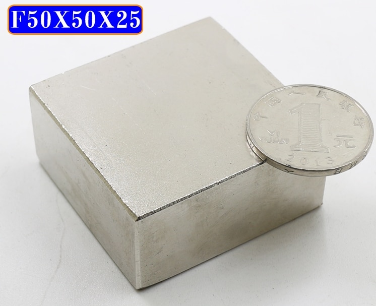 1PCS neodymium magneet N52 Blok 50x50x25 Super Sterke Rare Earth magneten Neodymium Magneet 50*50*25 Neodymium magneet voor tellers