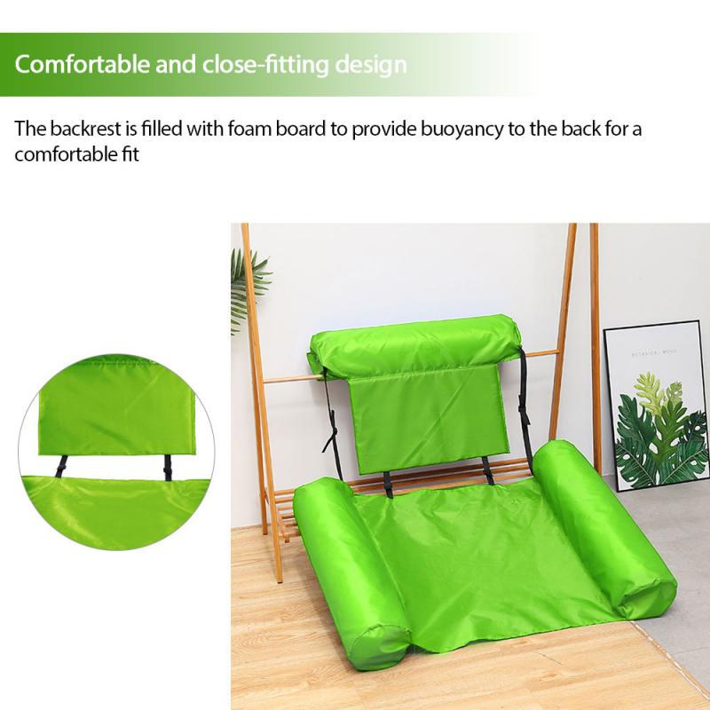 Water Inflatable Recliner Floating Bed Hammock Foldable Dual-purpose Backrest Floating Row Water Fun Pool Lounge Air Chair
