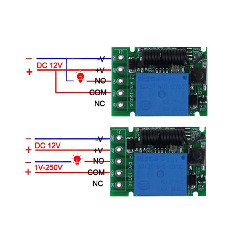 Universele Radio Frequentie Draadloze Afstandsbediening Schakelaar Dc 12V 1 Kanaals Ontvanger Module Elektronische Garage Lock Deur