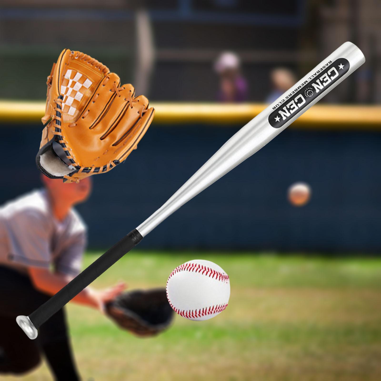 Baseball Bat Set with Baseball Glove and Ball Traing Ball for Home Teenagers: Brown Left Glove