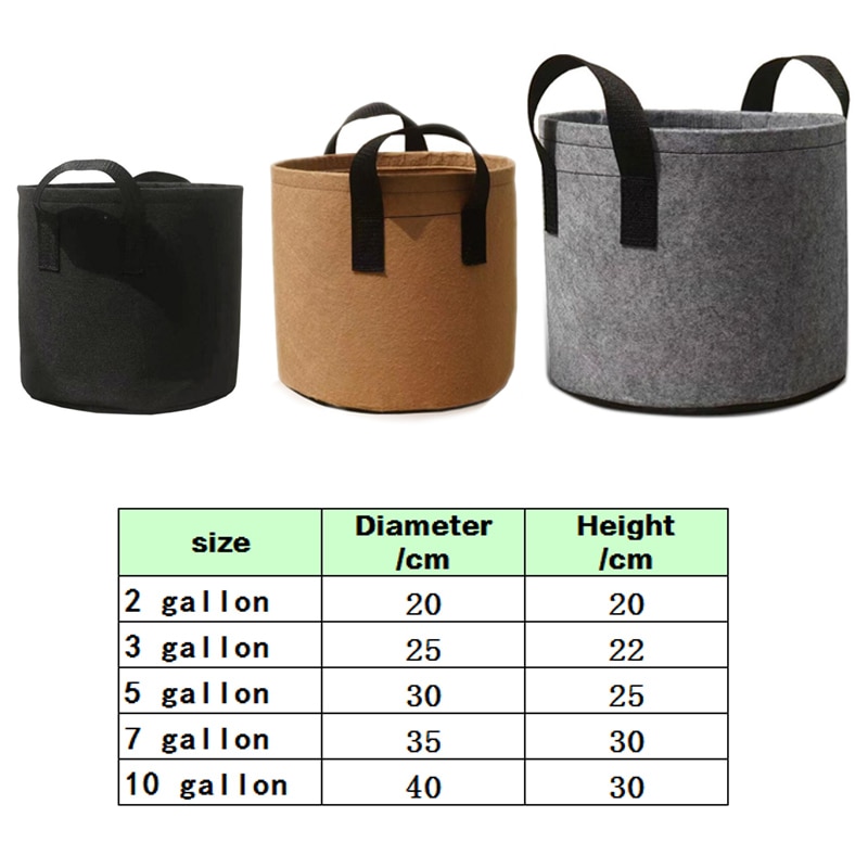 2 5 gallon plante vokseposer 7 gallon 10 gallon pot kartoffel træ blomster frugt haveredskaber have træ stof potter plante