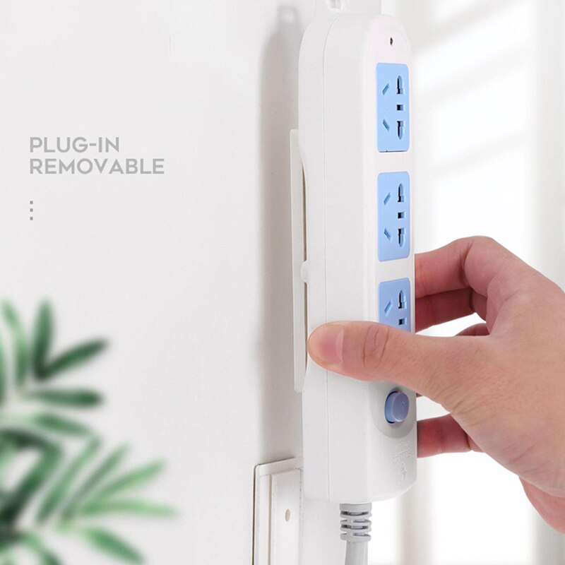 Seamless Punch-free Plug Sticker Holder Self Adhesive Wall Mount Power Strip Holders Socket Fixer Cable Organizer Home Organizer