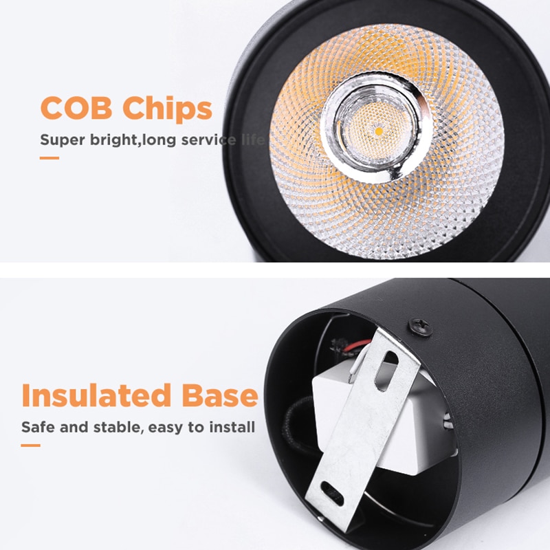 Adjustable LED Spotlights 7W 10W 15W Led Spot Light Lamp Ceiling Spots Track Lights Lighting Spotlight for Home Kitchen Bedroom