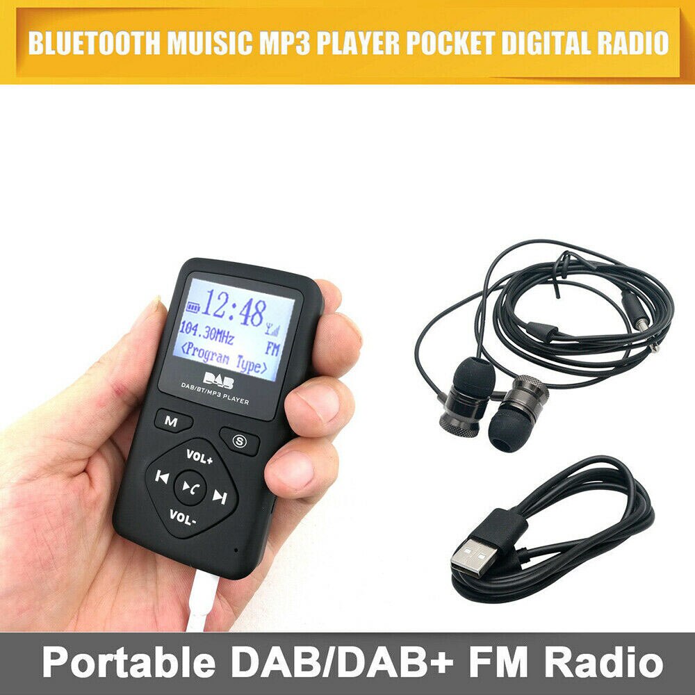 Portable Pocket Digital DAB/DAB+ FM Mini Radio Bluetooth-compatible MP3 Player With Earphone 1.8 Inch Display Screen