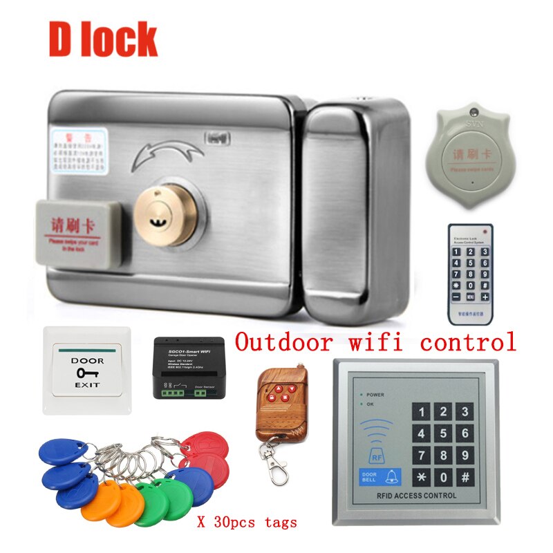 Automatic Door Closers Security System Keypad RFD Door Access Control System Wifi Access Control RFID Reader Electronic Lock Kit: D kit D