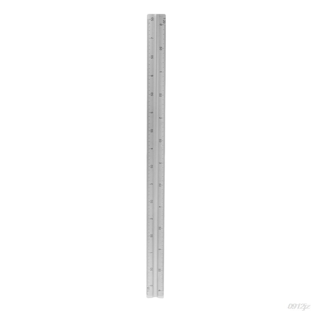 30cm Aluminium Metal Driehoek Schaal Architect Ingenieur Technische Heerser 12 "Meten & meting Tools