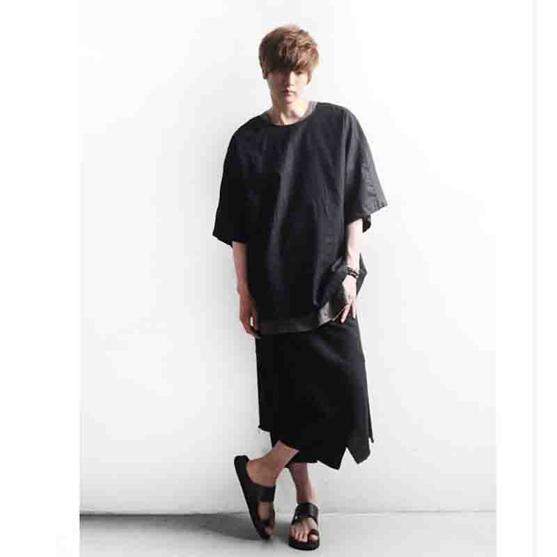 Chaopai homme coupe en couches jupe pantalon Harun pantalon pour les jeunes hommes pantalons décontractés