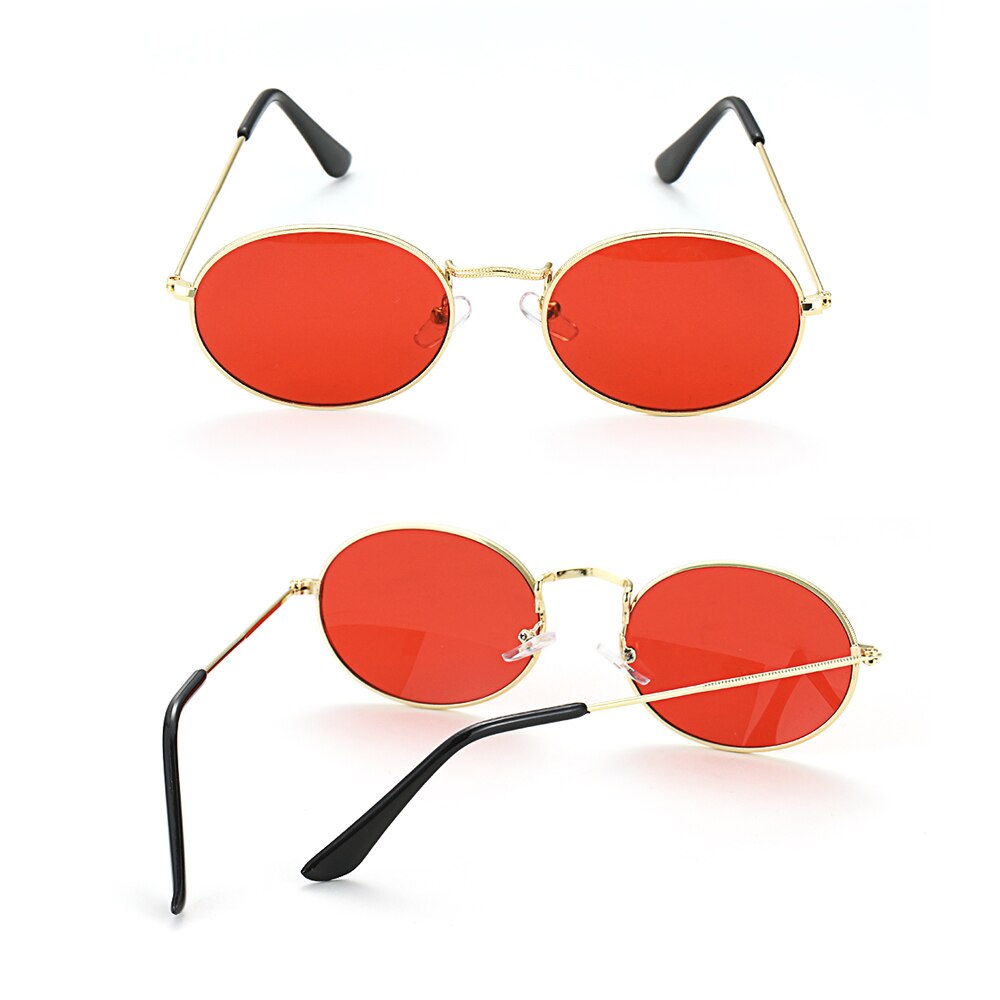 Gafas de sol ovaladas para mujer, lentes doradas pequeñas, Retro, Vintage, redondas, Sexy, accesorios de ciclismo