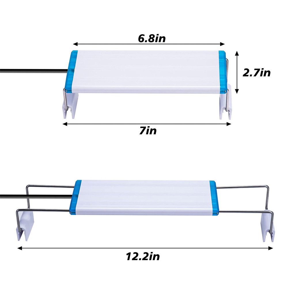 Luces LED súper delgadas para acuario, 18-58CM, 110-240V, planta para pecera, luz de espectro completo, Clips de luz retráctiles, iluminación para acuarios