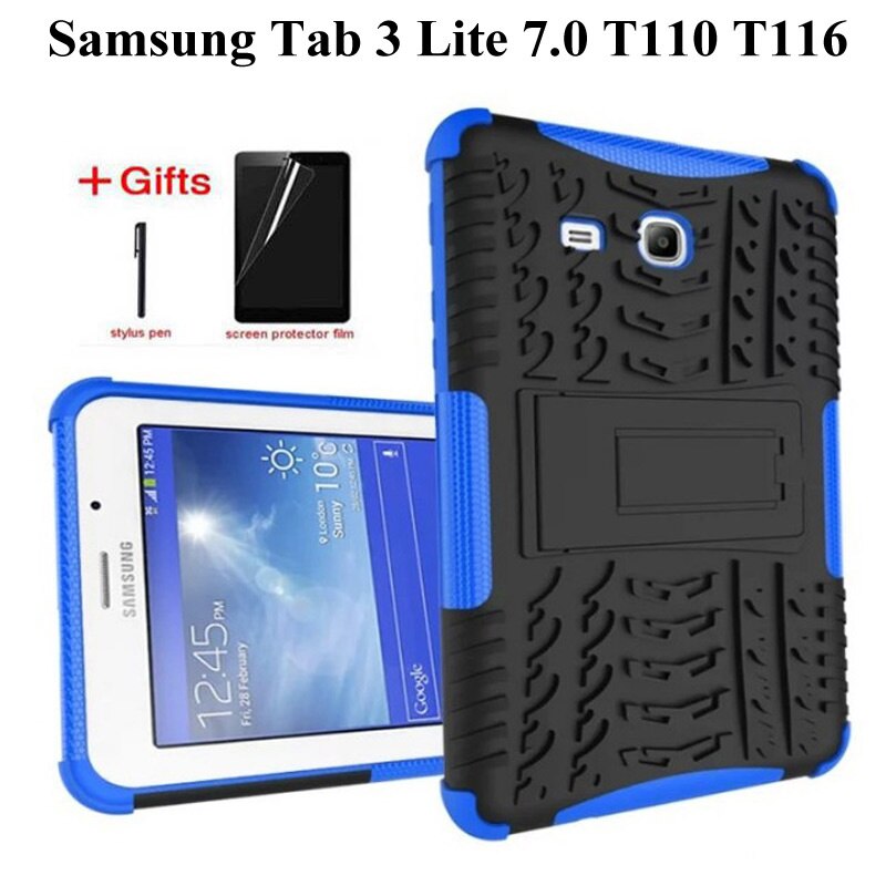 Siliconen hoesje voor samsung galaxy tab 3 lite 7.0 t110 t111, 7.0 inch cover voor samsung tab e lite 7 sm-t113 t116 , inclusief hoesje, screenprotector en pen.