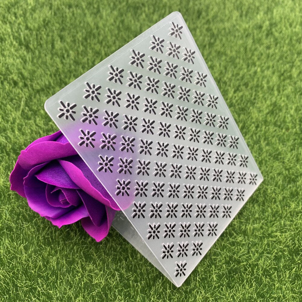 Shiny Star Flower Honeycomb geometric Plastic Embossing Folder For Scrapbook DIY Album Card Tool Plastic Template