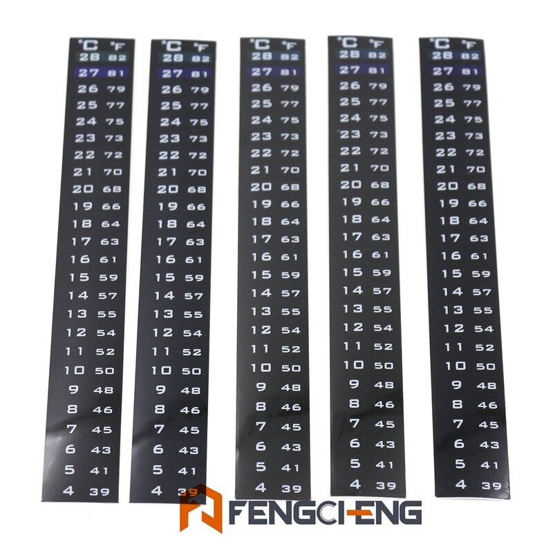 Dual Scale Liquid Crystal Thermometer, 39 - 82 Fahrenheit, Homebrew Thermometer, 5 pcs/lot