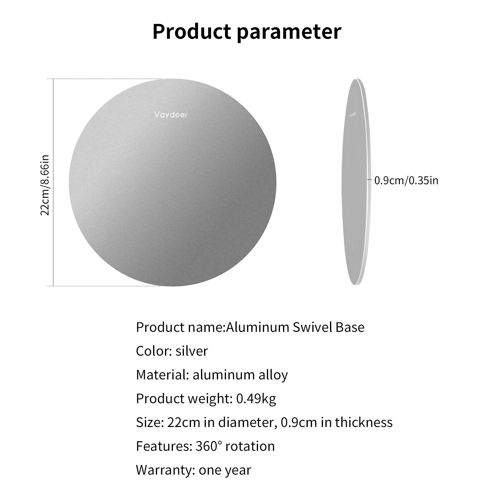 Monitor Stand 360 Rotation iMac Stand PC Swivel Base Aluminum Laptop Holder for iMac, Laptop, Computer Screen TV Projector