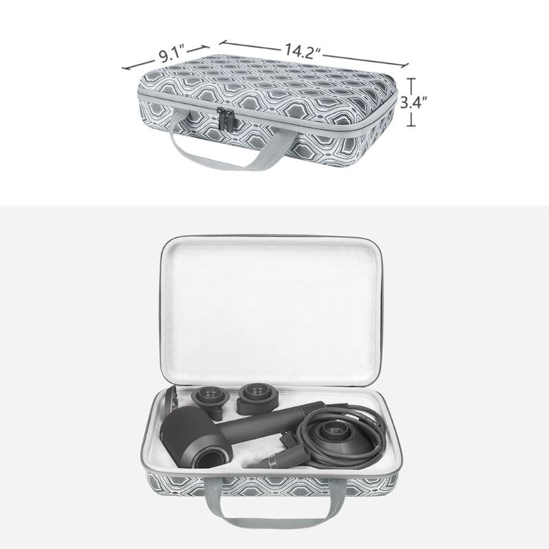 Harde eva reiskoffer, opbergtas, opberghoes, opbergdoos voor dyson supersonic föhn  hd01 hd03