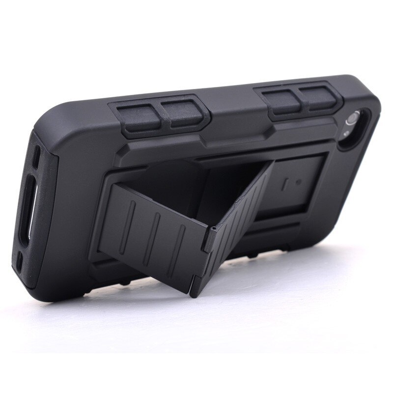 Robuste Stoßfest Rüstung Gürtelclip Holster Heavy Duty Abdeckung Fall Für iPhone 4/4 s Fällen Telefon Stand Halten Shell Haut Fundas