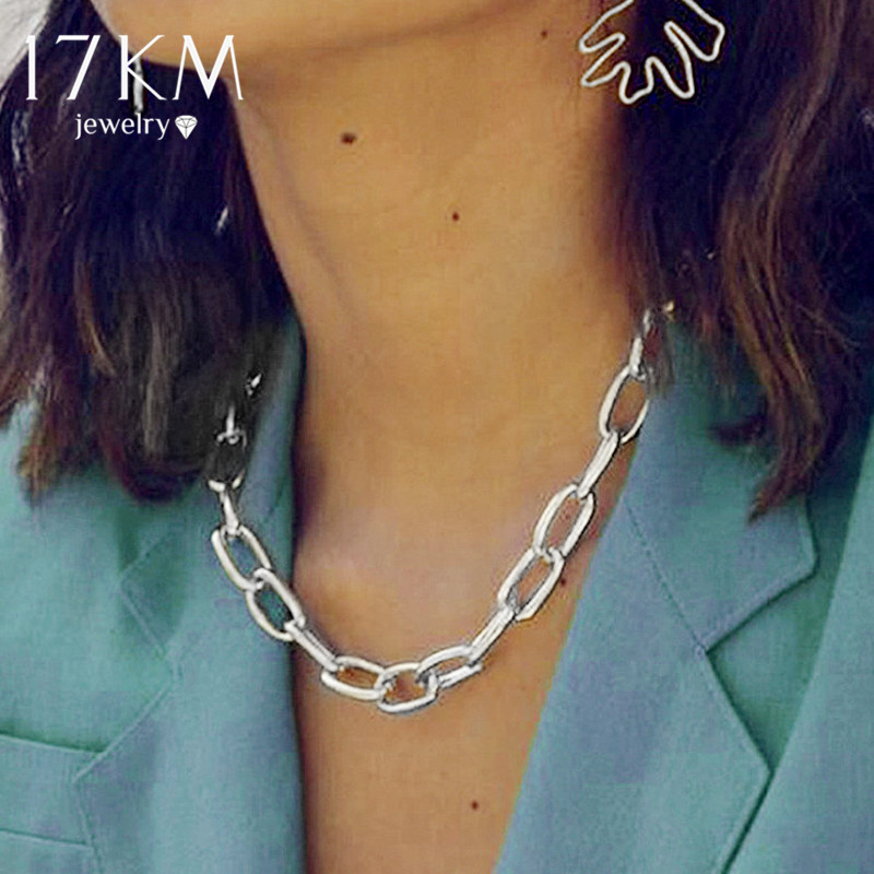 Ketting Vrouwen Kraag Verklaring Gold Sliver Chunky Choker Kettingen Voor Vrouwen Mode Punk Sieraden
