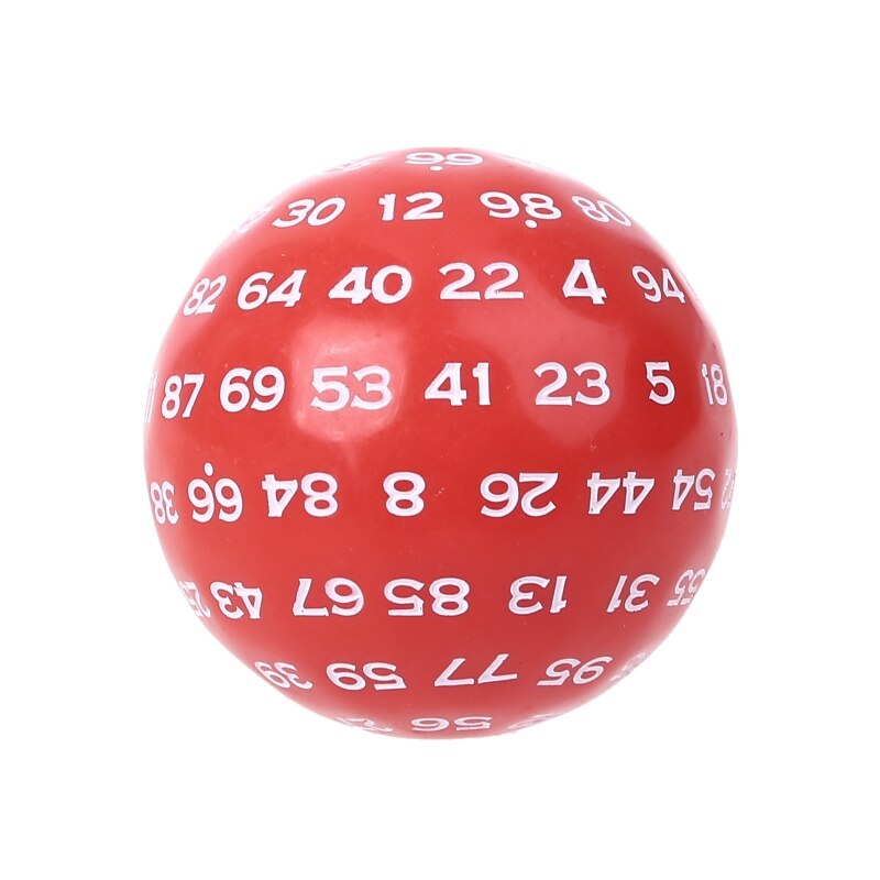 Dés polyédriques à 100 faces, en acrylique, pour jeu de société, D100: Rouge