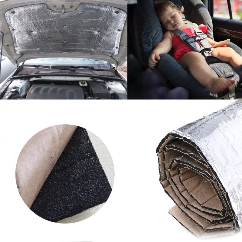 Car Hood Engine Firewall Heat Mat Deadener Sound Insulation Deadening Material