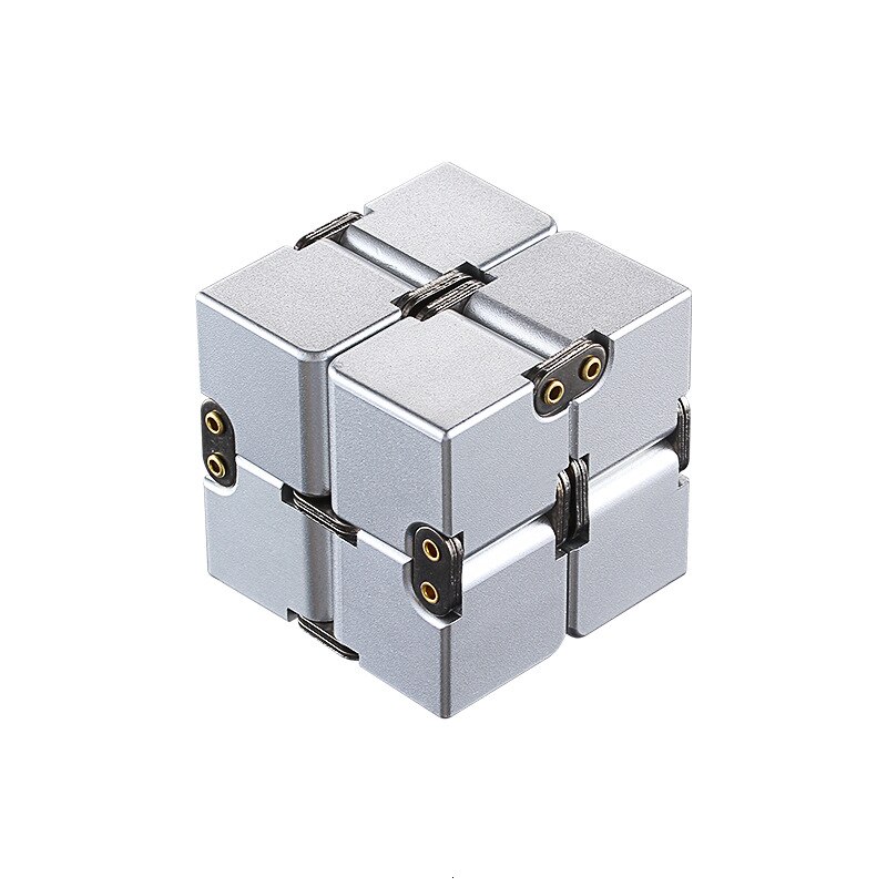 Magic Cube Puzzle Release Stress Cube Aluminum Alloy Infinite Cube Premium Metal Deformation Stress Reliever For EDC Anxiety: Light Yellow