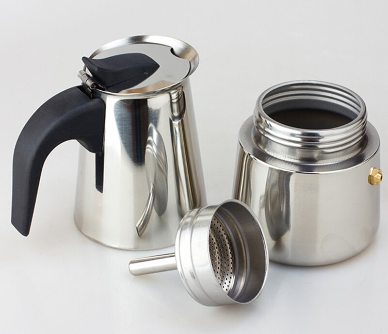 Cafetera italiana Moka de 600ml con filtro de acero inoxidable, placa encimera, cafetera Espresso con filtro de 12 tazas
