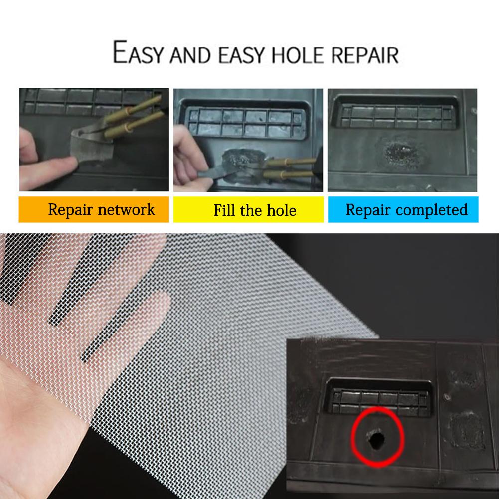 1pc bil kofanger rustfrit stål reparationsnet plast revne reparation hul reparation mesh net