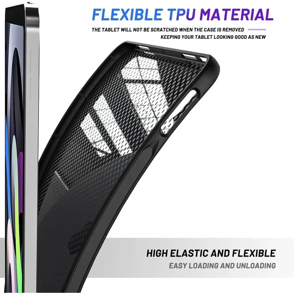 Siliconen tablethoes voor iPad Air 5 4 mini 2 3 4 ipad 5 6 7 8 9 10 Gen Pro 11 ''12.9'' Flexibele zachte TPU zwarte shell achterkant