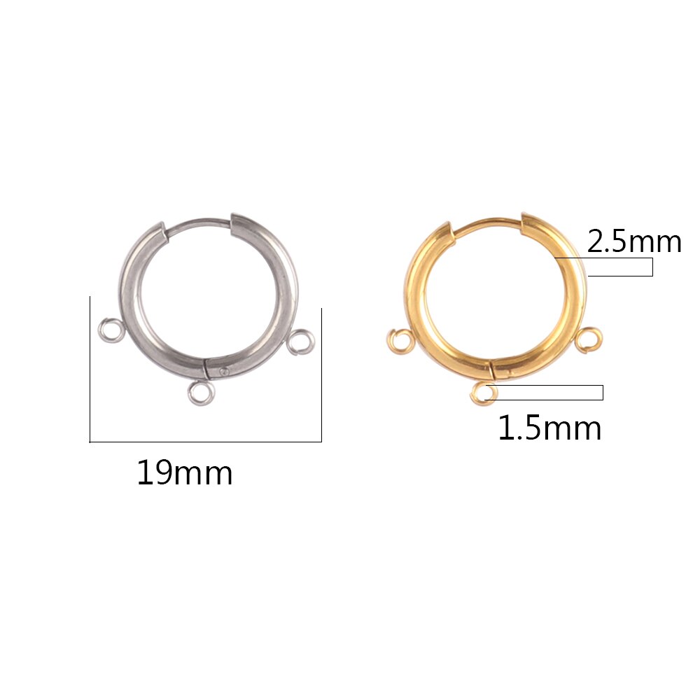 10 unids/lote de pendientes DIY de acero inoxidable 316L, Base de montaje para pendientes de aro para joyería DIY, suministros para fabricación de pendientes, accesorios: M / Azul