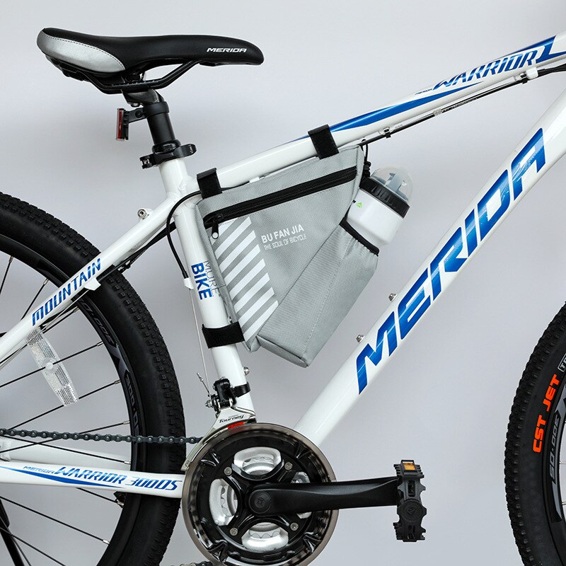 Bicycle riding bag Bicycle Bag Letter Print Triangle Storage Bag Multipurpose Saddle Bag for Bicycles with zipper bottle holder