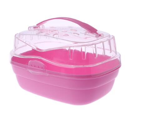 Klatka dla chomika nosidełko dla zwierząt domowych przenośne małe zwierzę świnka morska wyjdź z pudełka: różowy