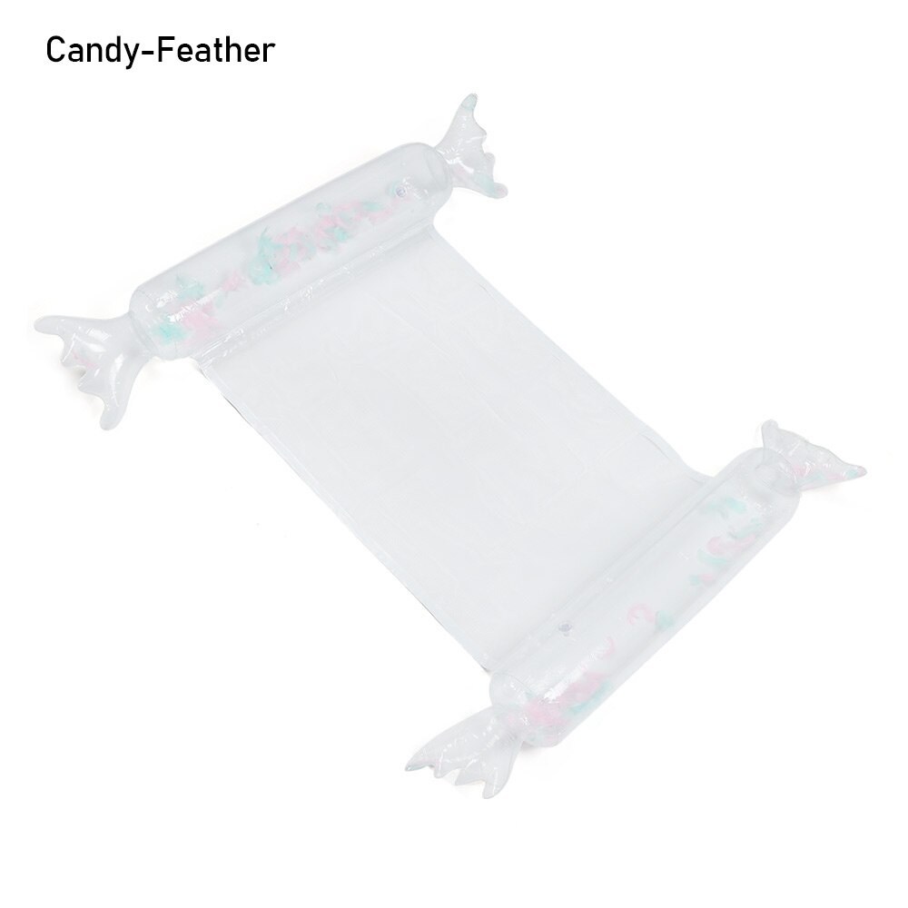 PVC Inflatable Floating Row Float Pool Bed Pool Air Mattresses Water Hammock Swimming Pool Chair Sports Piscina Foldable: Candy Feather